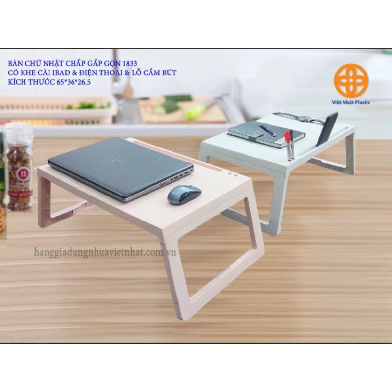 BÀN CHỮ NHẬT CHÂN GẤP 1833, BÀN HỌC NHỰA CHÂN GẤP NHỰA VIỆT NHẬT