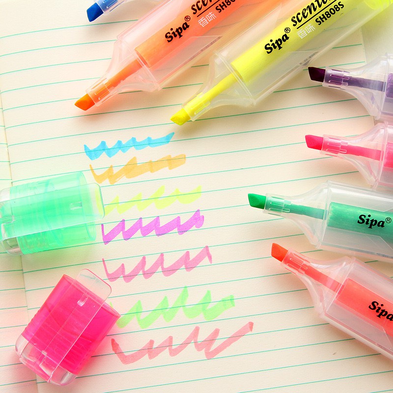 Bút nhớ nước highlight nhiều màu có mùi thơm