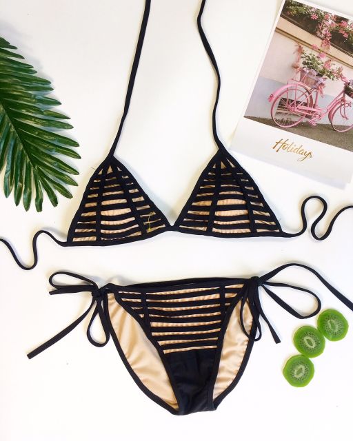 Bikini tam giác viền bậc thang sexy( nhiều màu)