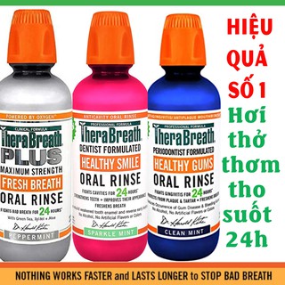 Nước súc miệng TheraBreath Plus 473ml. TheraBreath Plus Maximum-Strength Oral Rinse