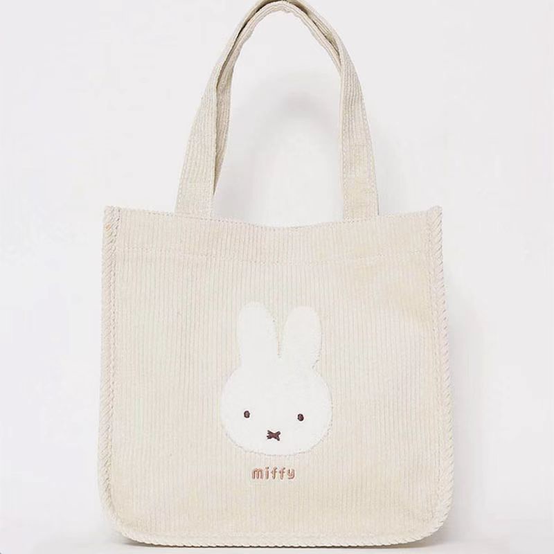 Túi Xách Vải Nhung Kẻ Miffy Phong Cách Thời Trang Nhật Bản