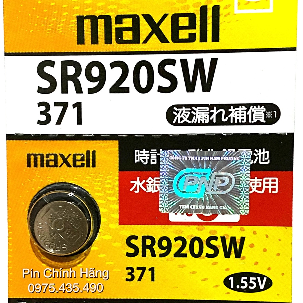 Pin Đồng Hồ Maxell SR920SW - 371 PRO Vỉ 5 Viên Hàng Chính Hãng Made in Japan