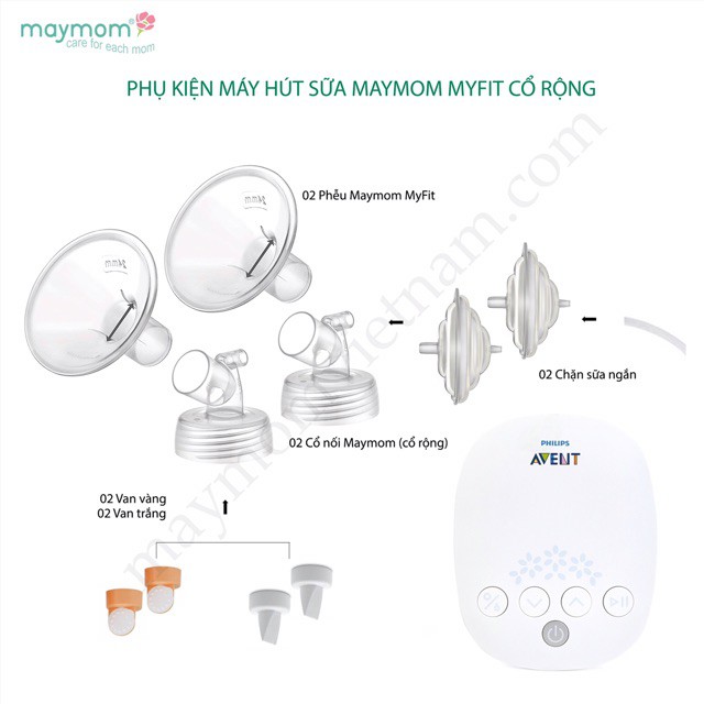 Cổ phễu rộng Hãng Maymom cho máy Spectra, Avent...