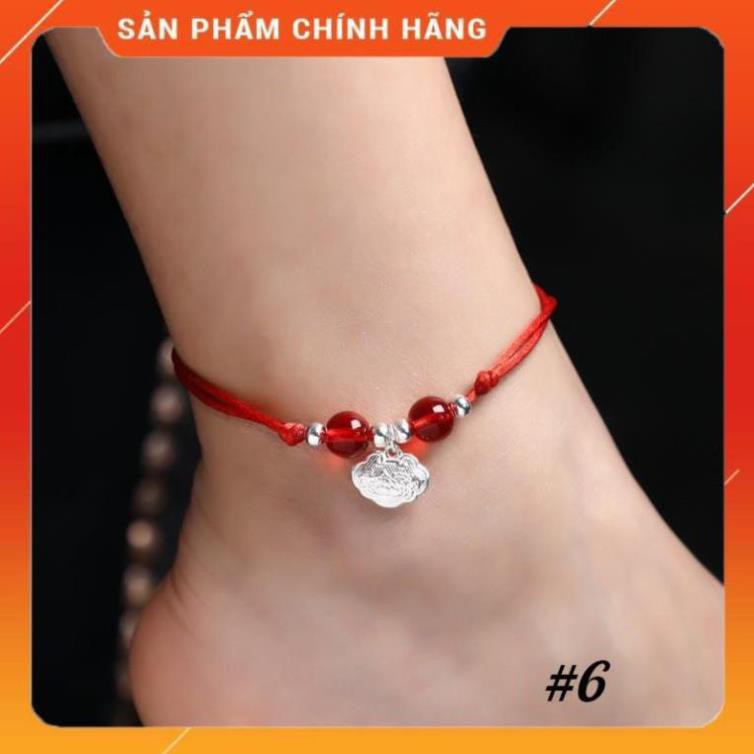 [Bản Mới Nhất] Lắc chân nữ chỉ đỏ cầu may mắn đính hạt phong cách Hàn Quốc 14 mẫu JL64