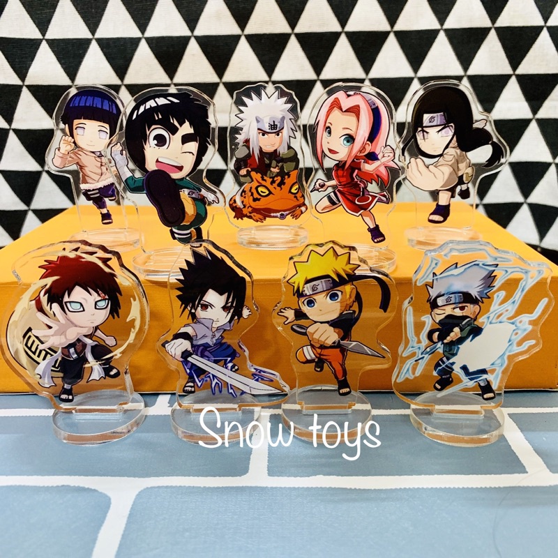 Trọn bộ 9 standee naruto - tượng mica acrylic naruto -set 9 mô hình naruto sasuke hinata rock lee gara kakashi