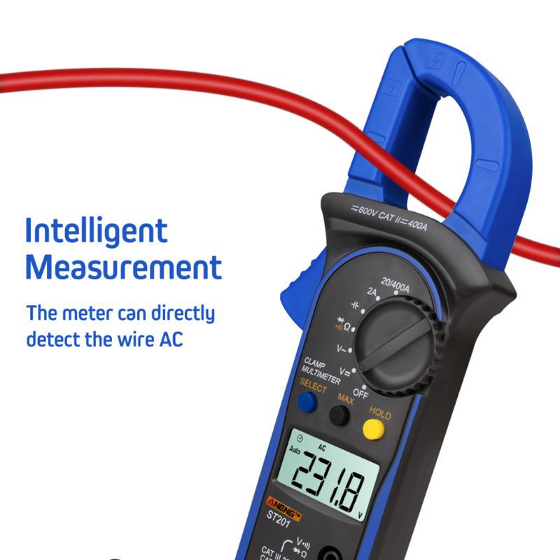 Đồng hồ đo vạn năng kỹ thuật số DC AC ST-201 True RMS LCD đa chức năng chất lượng cao