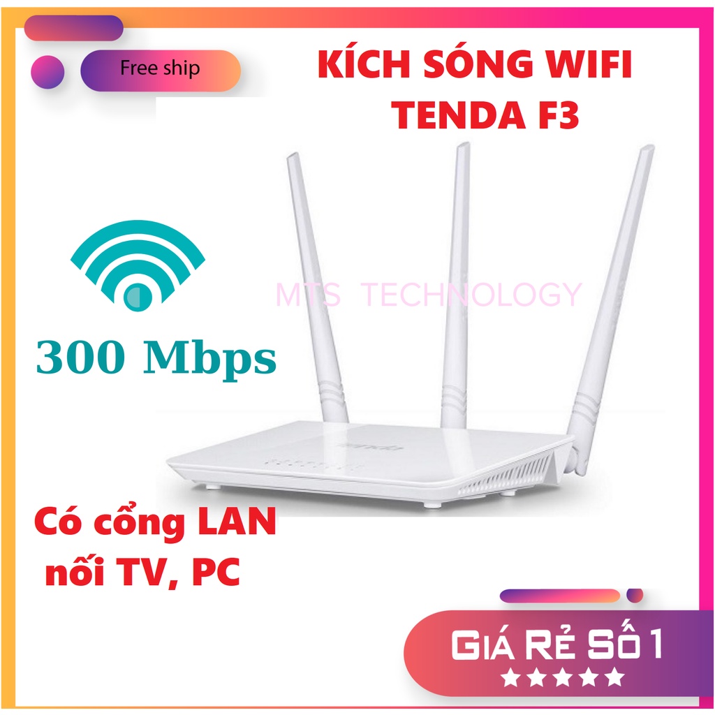 [TẶNG MGG 10K] Bộ Phát Wifi không dây Tenda F3 3 râu tốc độ 300 Mbps, Modem Wifi, Cục phát Wifi Router Wifi