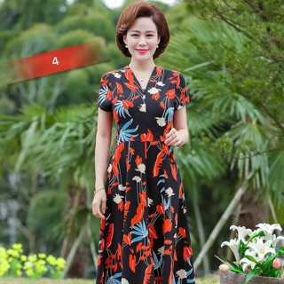 Váy trung tuổi thời trang cao cấp(ảnh thật khách mặc)