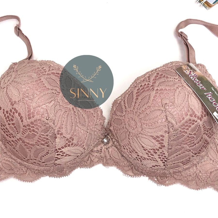 Áo lót nữ nâng đẩy 4cm, áo ngực mút mềm có gọng, nội y Thái Lan ren Sisterhood 2055, Sinny
