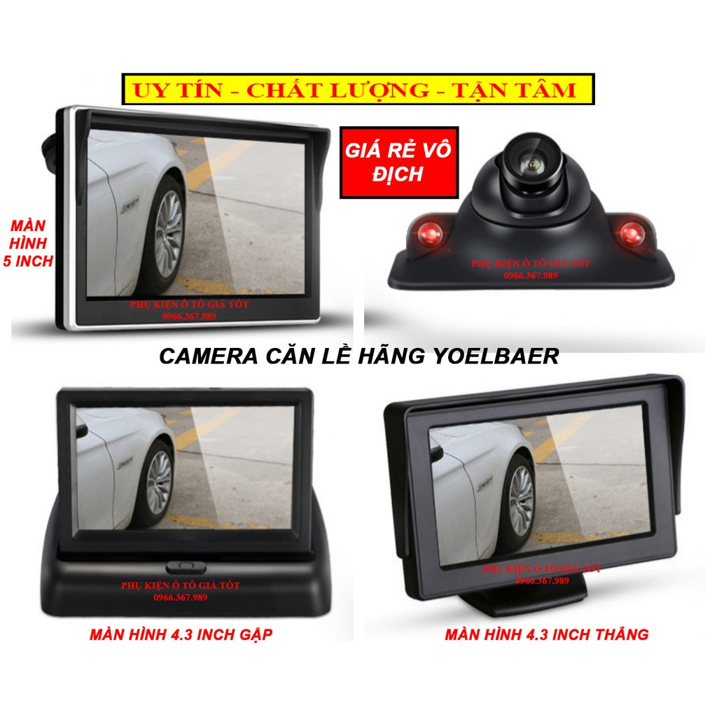 Bộ camera căn lề ô tô, xe hơi YOELBAER không cần khoan gương, màn hình LCD dễ dàng lắp đặt | BigBuy360 - bigbuy360.vn