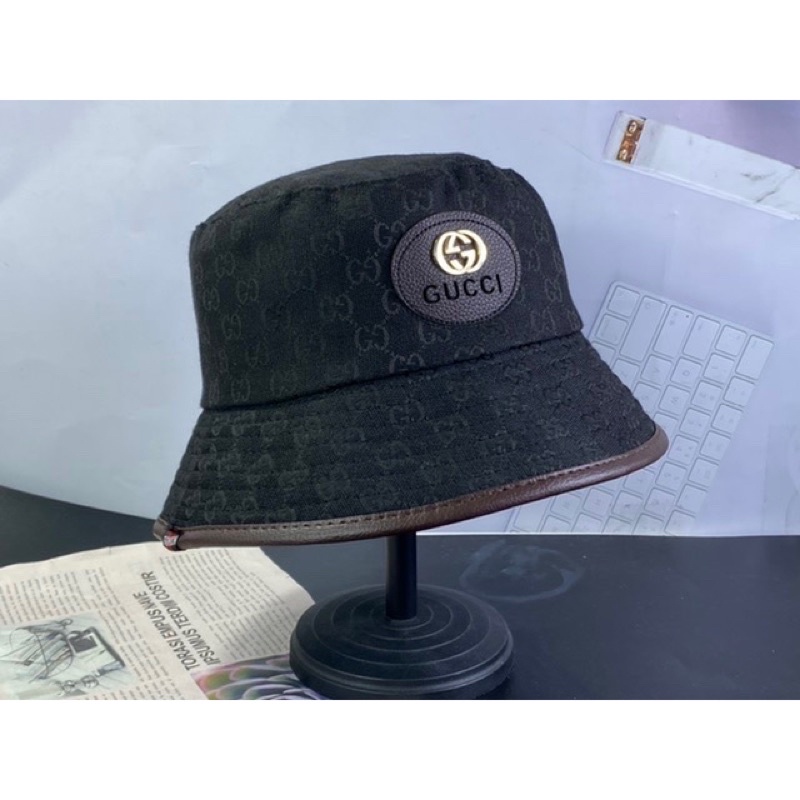 Nón bucket nam nữ, bo cụp unisex ligo gcc mẫu viền da cao cấp
