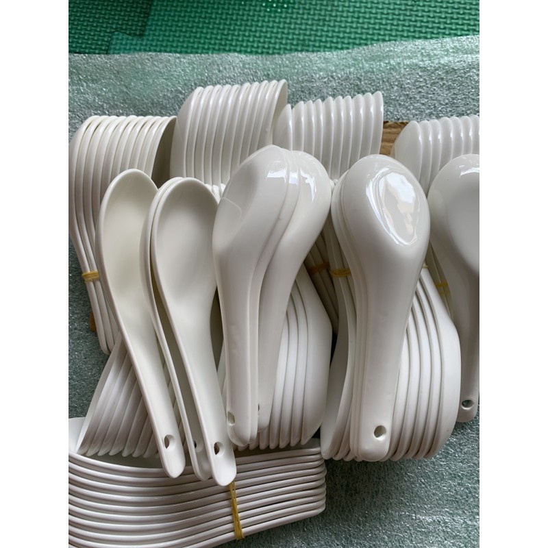 Set 10 Thìa ăn phở, ăn súp, thìa ăn cơm làm bằng sứ cao cấp