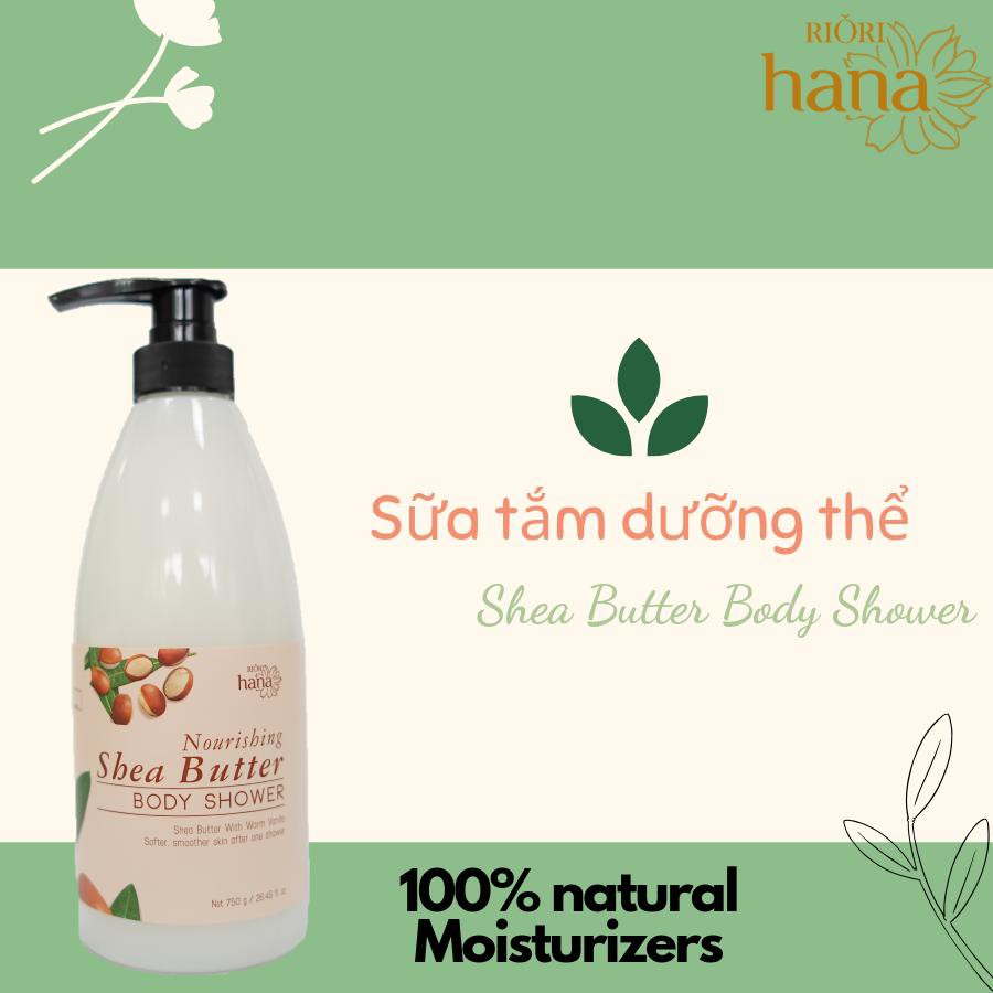 Sữa Tắm Trắng Dưỡng Ẩm Bơ Hạt Mỡ RIORI Nourishing Shea Butter Body Shower - 750g