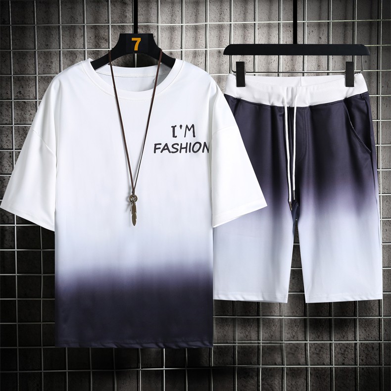 Bộ Quần Áo Thun Nam Loang Màu Kiểu Omber Độc Đáo Áo Tay Ngắn Cổ Tròn Phối Quần Short Đùi ZENKODLMEN SET NAM 90000118 | BigBuy360 - bigbuy360.vn