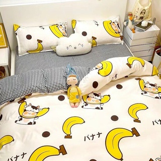 Set chăn ga gối , bộ chăn ga gối 4 món nhiều màu nhiều kích thước mẫu chuối bò sữa