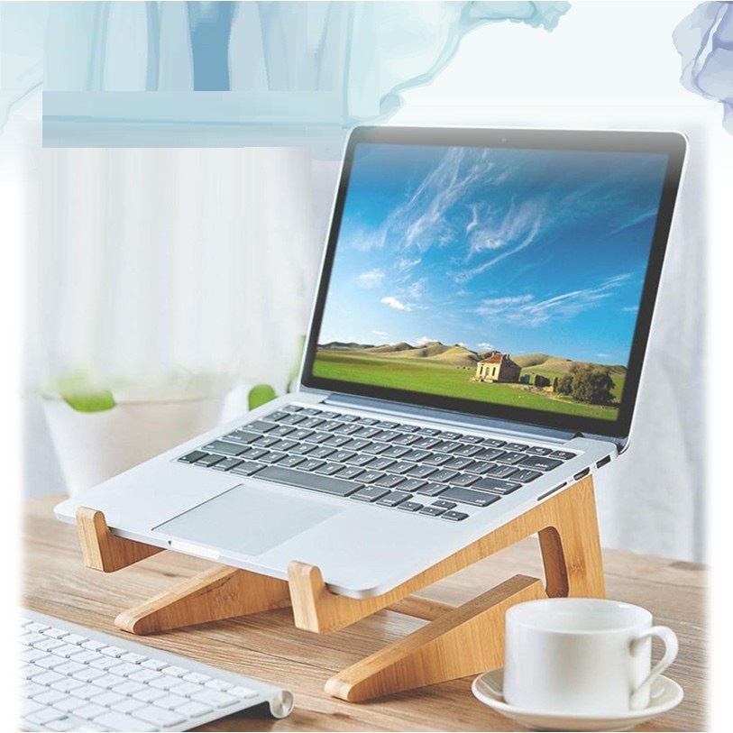 Kệ ,giá đỡ laptop và macbook tản nhiệt tự nhiên thông minh tiện lợi bằng gỗ cao cấp Minhome