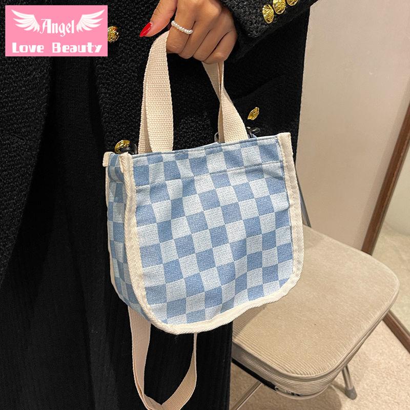 Angel~ [Hàng Có Sẵn] Túi Đựng Mỹ Phẩm Cỡ Nhỏ Phong Cách Nhật Bản Chất Denim Dễ Phối Đồ Thời Trang Mùa Thu Cho Nữ