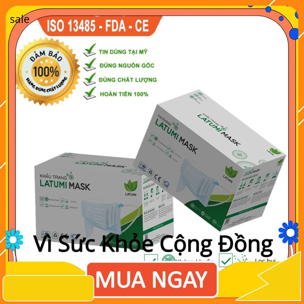 [SALE SỐC] Khẩu Trang Y Tế 4 Lớp Combo 2 Hộp LATUMI Kháng Khuẩn,Siêu Dày leeseenn.shopp