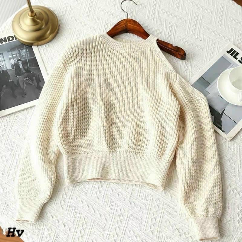 [ CÓ ẢNH THẬT + VIDEO TỰ QUAY ] Áo Dài Tay Khoét Vai Chất Len Dày Dặn From Vừa Mix Đồ Cực Xinh