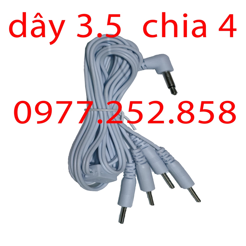 dây massage điện xung đầu ghim 3.5 chia 4