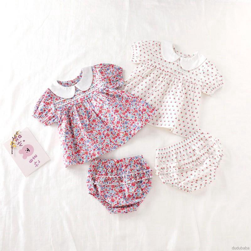 Bộ áo sơ mi tay ngắn + quần short cho bé gái