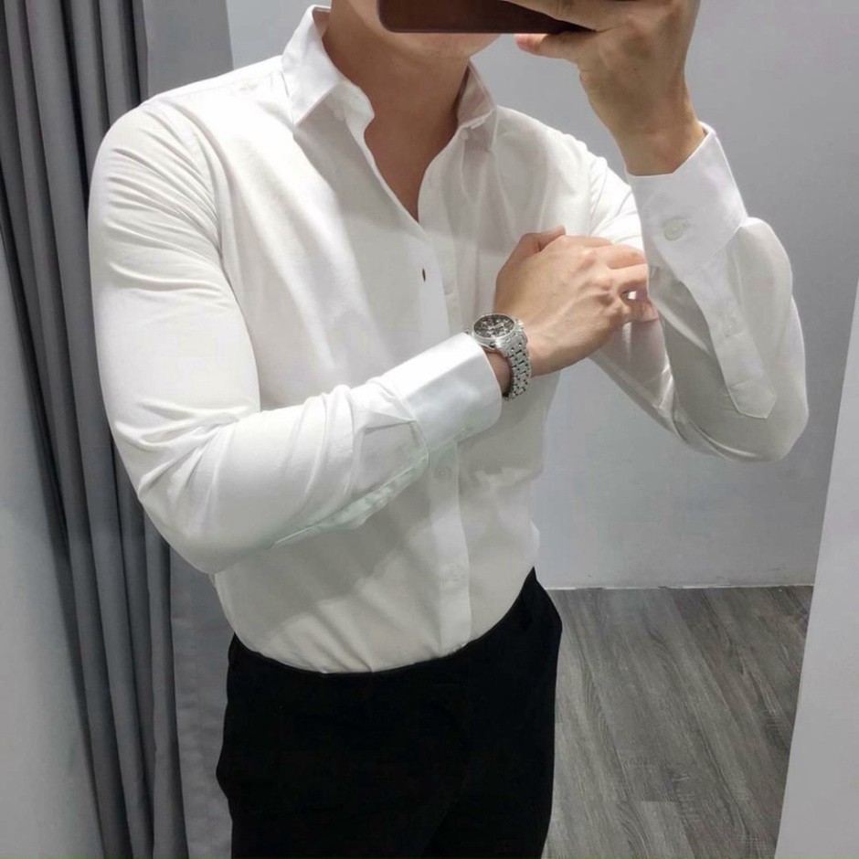 Áo Sơ Mi Trắng Cao Cấp VNXK, Vải Lụa Nến,Không Nhăn vip | BigBuy360 - bigbuy360.vn