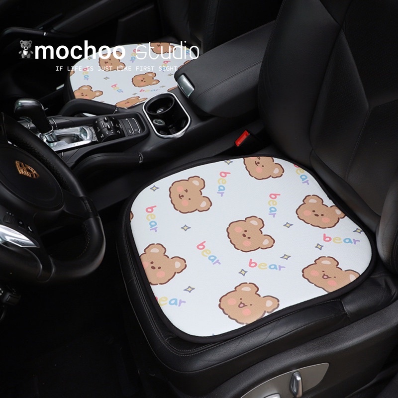 Tấm Lót Ghế Điều Hoà Oto INS Hoạt Hình Dễ Thương Cute Bear Phụ Kiện Trang Trí Xe Hơi Cao Cấp