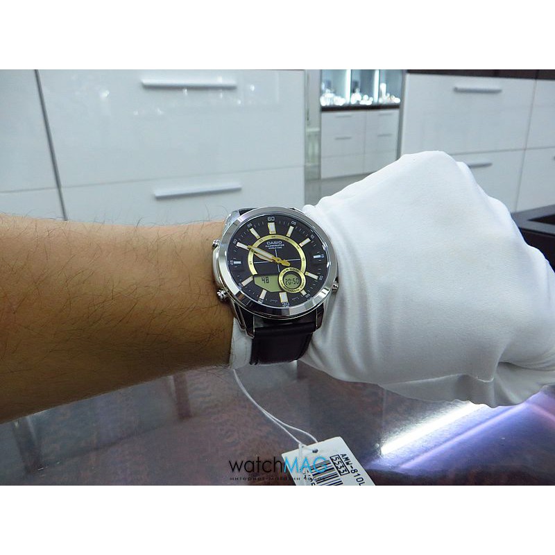 ĐỒNG HỒ NAM CASIO AMW-810L-1AV Chính Hãng Pin 10 năm - DÂY DA MÀU ĐEN