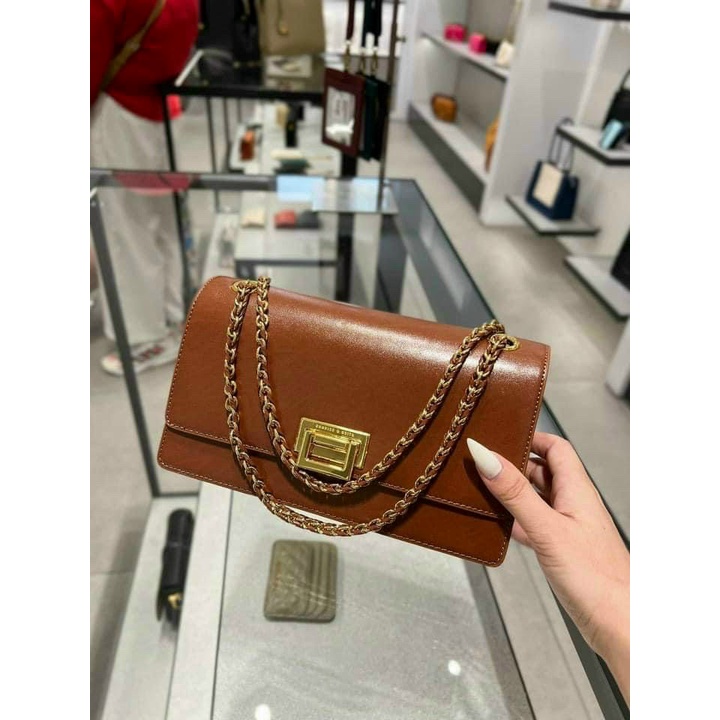 túi kẹp nách + đeo chéo nữ size 24 cm CK2-20840206 nâu full box