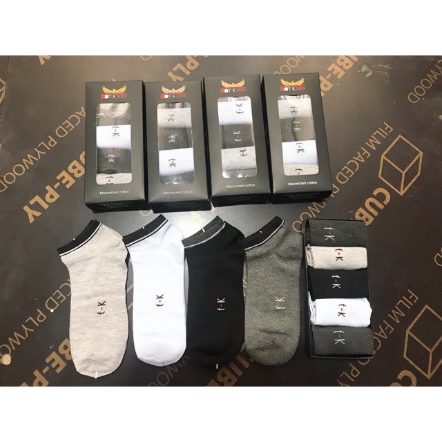 Hộp 5 Đôi Tất Nam Cổ Ngắn Chống Hôi Chân TK Hàng Xuất Khẩu Cao Cấp