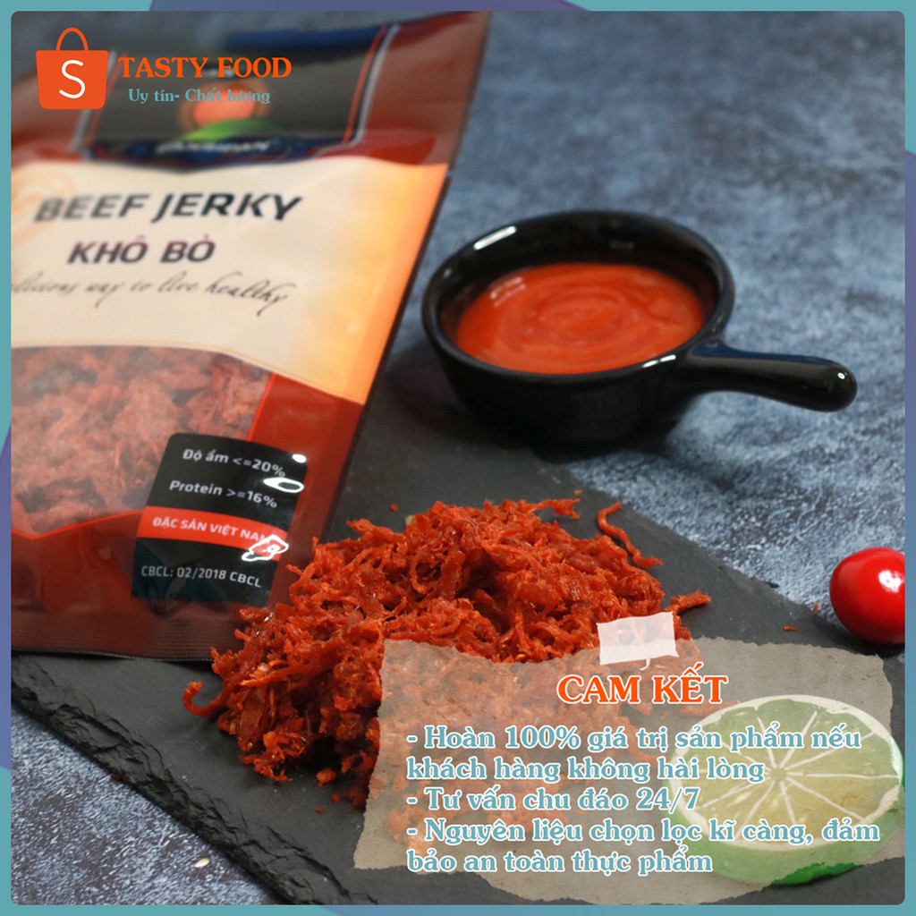 Bò khô sợi gói 50g đảm bảo vệ sinh an toàn Fanxipan, khô bò sợi loại đặc biệt siêu ngon đặc sản Tasty Food | BigBuy360 - bigbuy360.vn