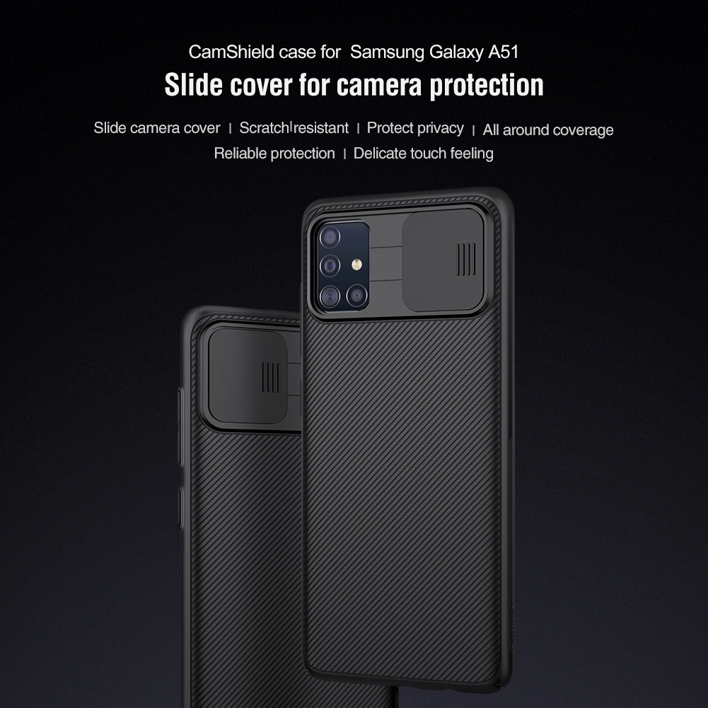 Ốp điện thoại Nillkin CamShield  PC màu đen bảo vệ camera cho Samsung Galaxy A71/Galaxy A51
