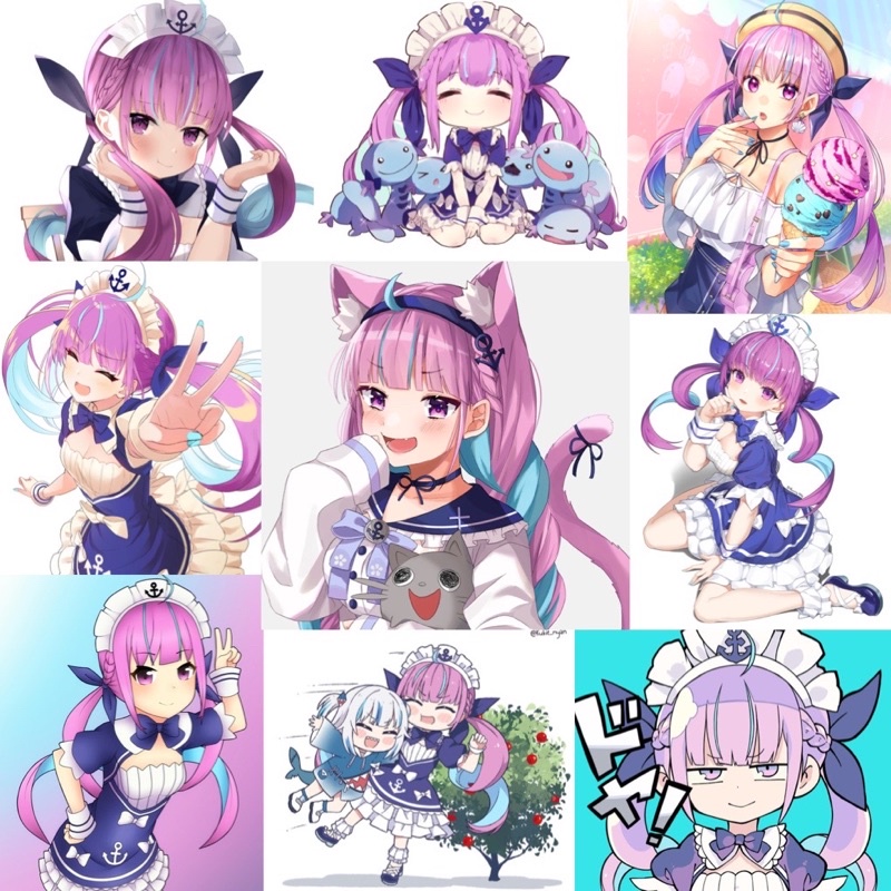 Ảnh dán Sticker Aqua Hololive /hình dán decal Vtuber Aqua Hololive