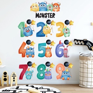 Decal dán tường Hàn Quốc mẫu Số đếm monster cho bé (50*72cm)