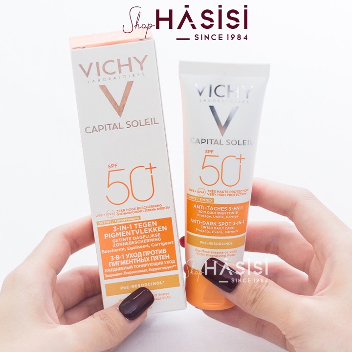 Kem Chống Nắng Giảm Thâm Nám VICHY(XT) - Capital Soleil Anti-Dark Spot 3in1 SPF50+ 50ml