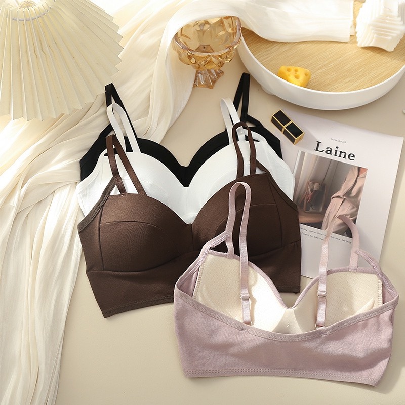 Áo Bra Cotton 2 Dây Cup Ngực Mút Liền Nâng Ngực Siêu Nhẹ Mã 8281