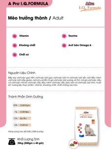 Combo 5 gói Apro IQ Formula - Thức ăn hạt dành cho Mèo trưởng thành bổ sung Rau , Củ , Quả