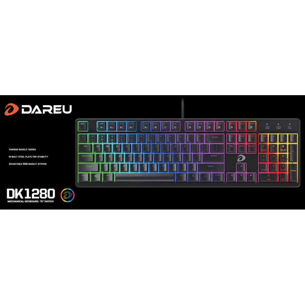 Bàn phím cơ DareU DK 1280 RGB Blue switch