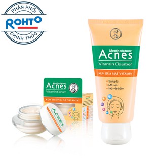 Compo 2 Sản Phẩm ACNES VITAMIN Sáng da, Mờ sẹo, Vết thâm (Kem dưỡng da 50g + Sữa rửa mặt 100g)