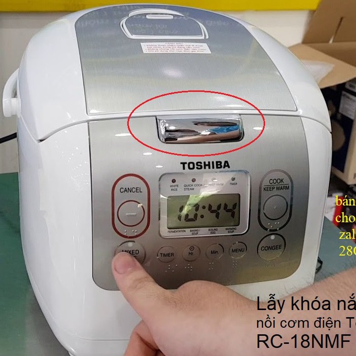 Combo 2 Lẫy khóa nắp nồi cơm điện Toshiba model RC-18NMF, RC-10MNF