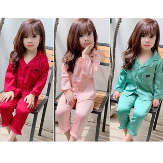 PIJAMA PHI LỤA  DÀI TAY CHO BÉ GÁI