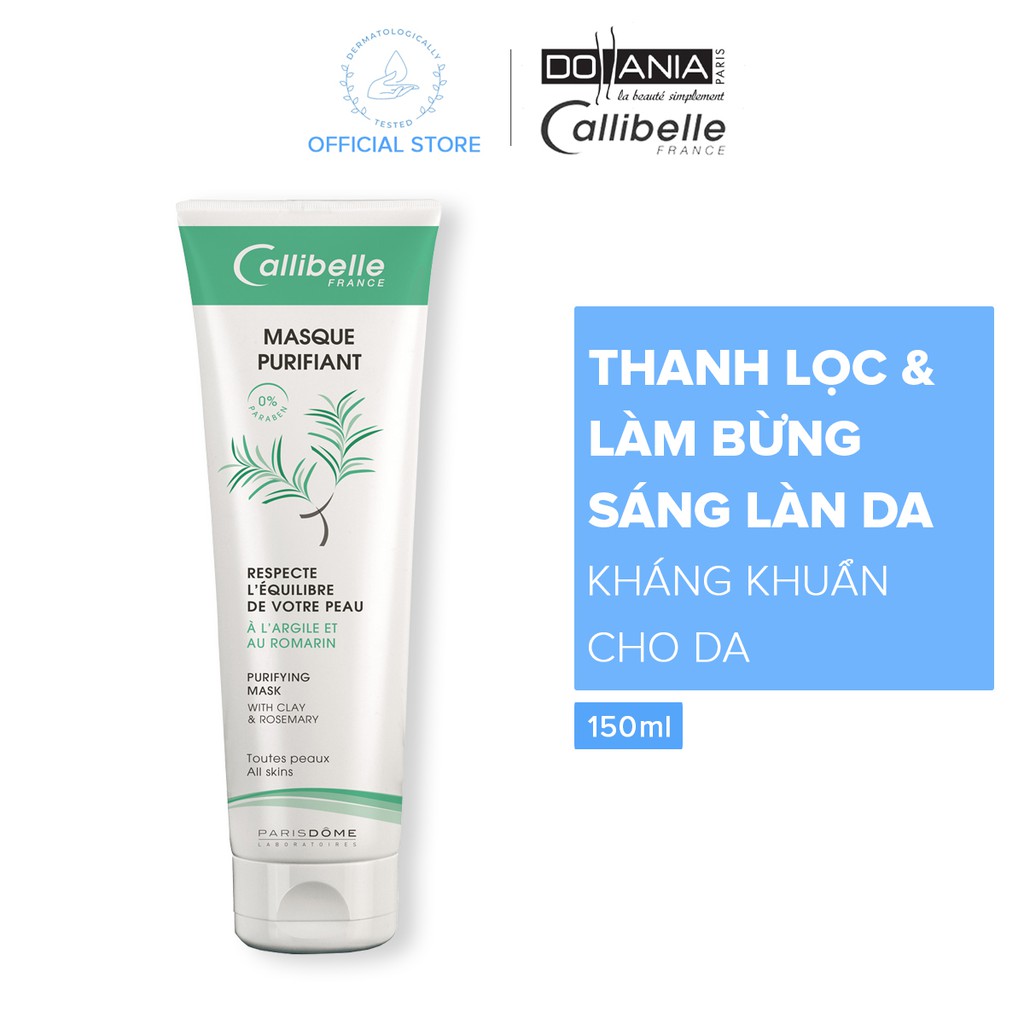 Mặt nạ đất sét tẩy tế bào chết Callibelle Masque Purifiant Clay & Rosemary 150ml - 0881 | Thế Giới Skin Care