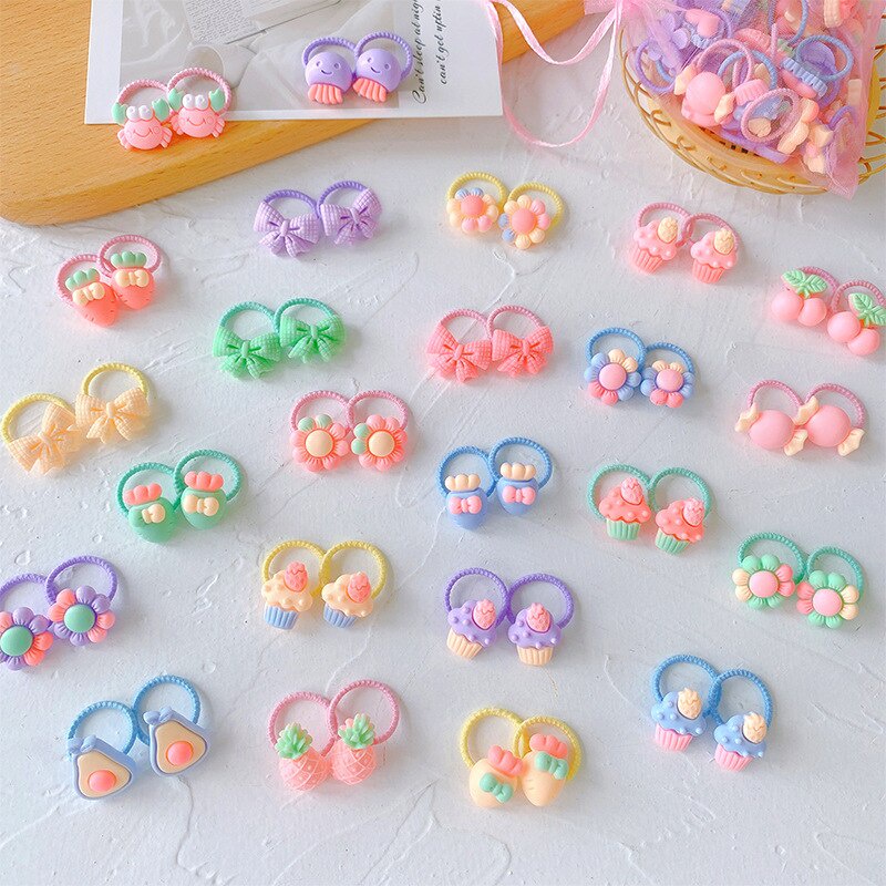 Set 40 Dây Cột Tóc Co Giãn Phù Hợp Cho Bé Gái