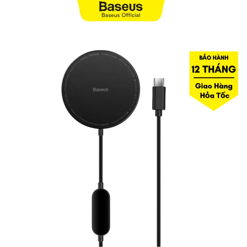 Đế sạc không dây Baseus Simple Mini2 15W| Đế sạc nhanh, dây sạc dài 1.5m| BH 12 tháng