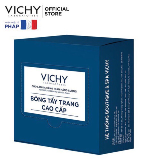 Quà Tặng Vichy- Bông Tẩy Trang Cao Cấp Vichy Hộp 80 Miếng