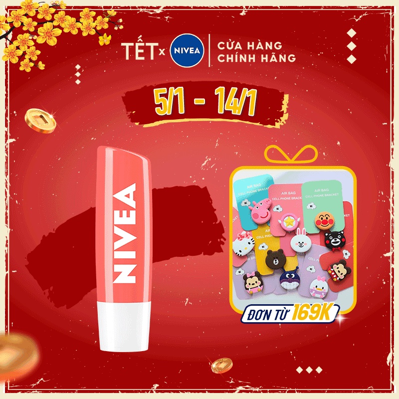 Son dưỡng ẩm Nivea sắc cam hương đào Peach Shine (4.8g) 85031