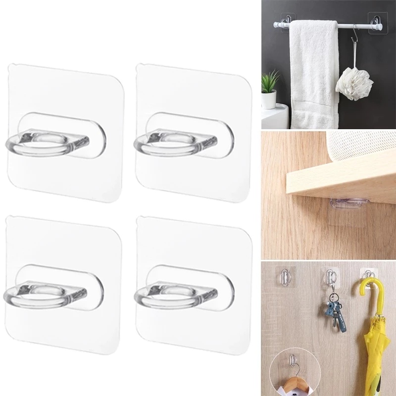 Móc Tròn Gắn Tường Không Cần Đục Lỗ Treo Đồ Đa Ứng Dụng Cho Nhà Bếp Nhà Tắm