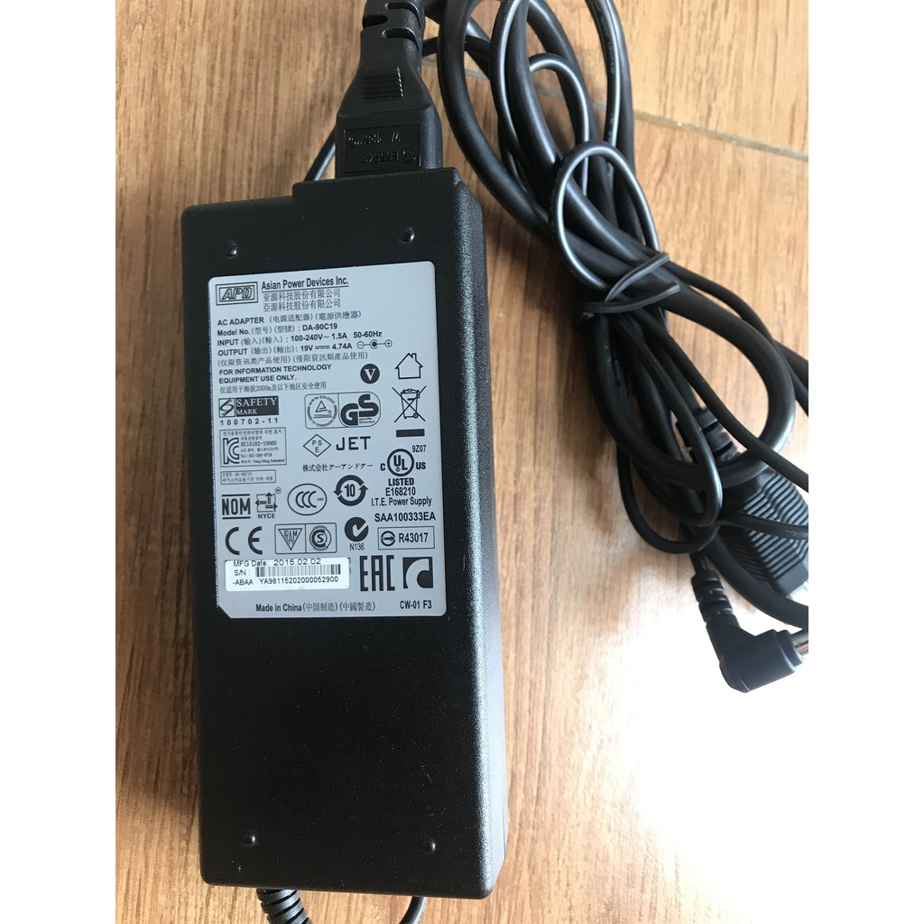 Nguồn 19v 4.74a APD, HIPRO hàng tốt dùng cho màn hình, laptop kèm dây nguồn BH 6 tháng