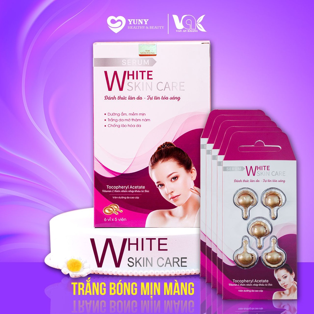 Combo Serum trắng da White Skin Care VAK tinh chất dưỡng ẩm chống lão hoá da, mờ nám