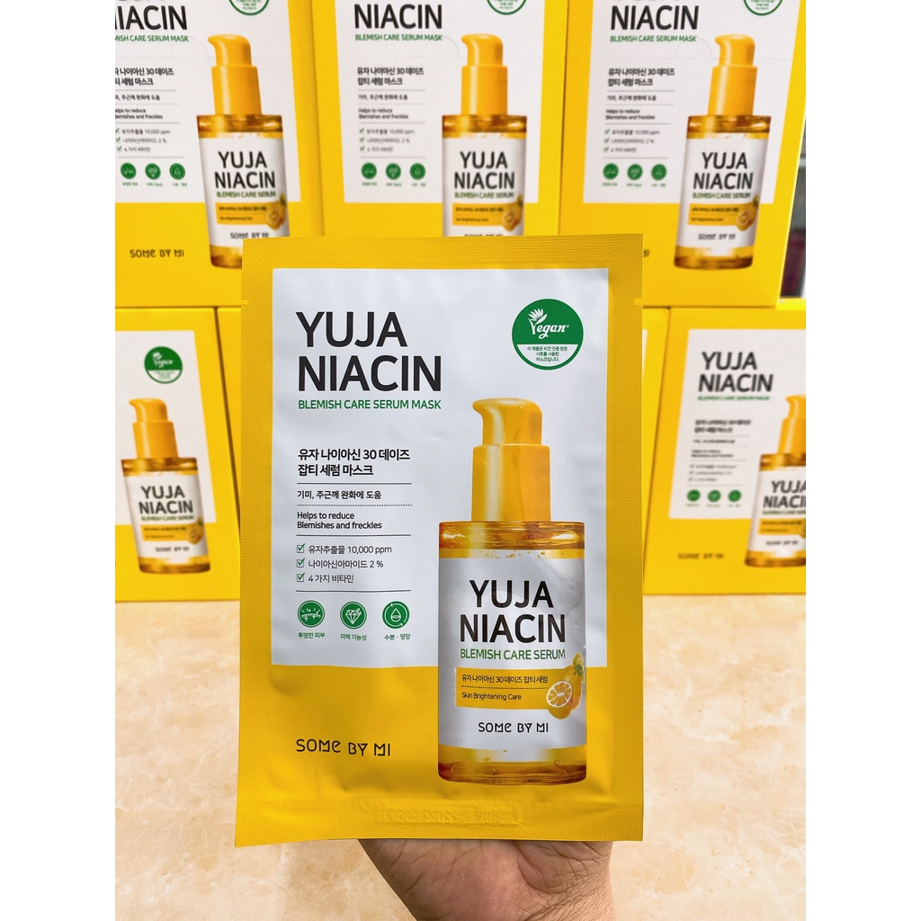 Mặt Nạ Giấy Dưỡng Trắng Some By Mi Yuja Niacin Blemish Care Serum Mask 25g